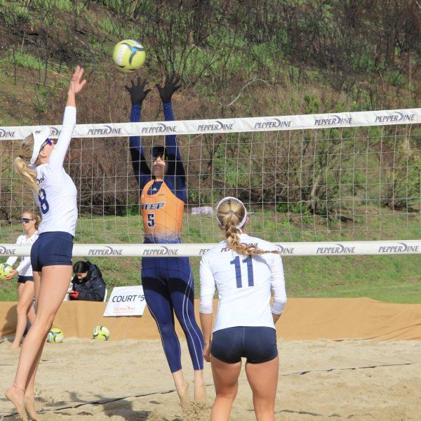 Beach Volleyball Ends Undefeated Weekend Against the Miners