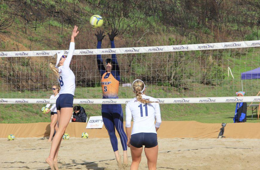 Beach Volleyball Ends Undefeated Weekend Against the Miners