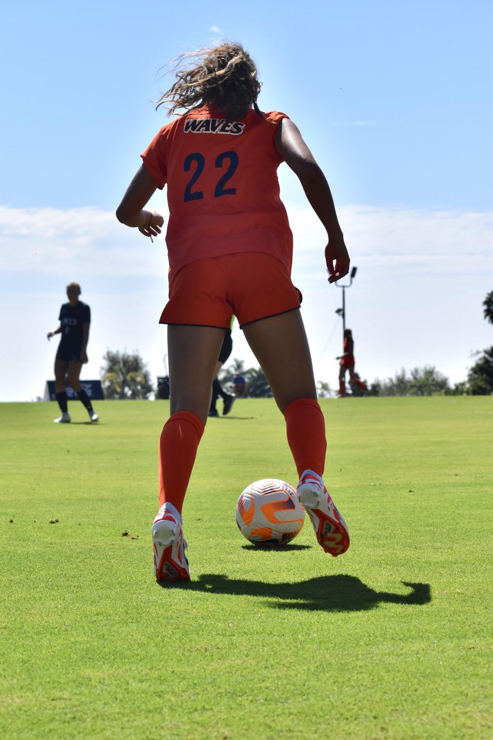 Julia Quinonez plays striker as junior from Torrance, Calif. As a dual citizen, she has been called up to represent the Youth National Teams for both Mexico and the United States. File photo by Mary Elisabeth