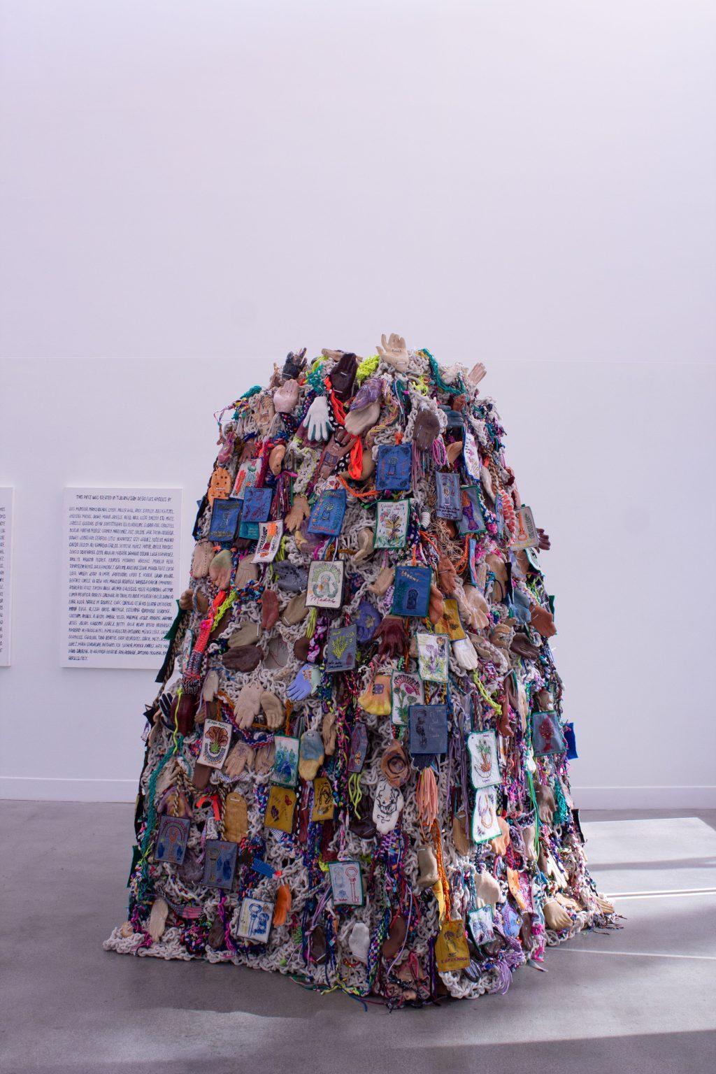AMBOS's installation “Con Nuestras Manos Construimos Deidades” awaits deinstallation in the Weisman Museum on Oct. 8. The artists intended for Museum guests to touch the piece. Photo by Griffin Pilcher
