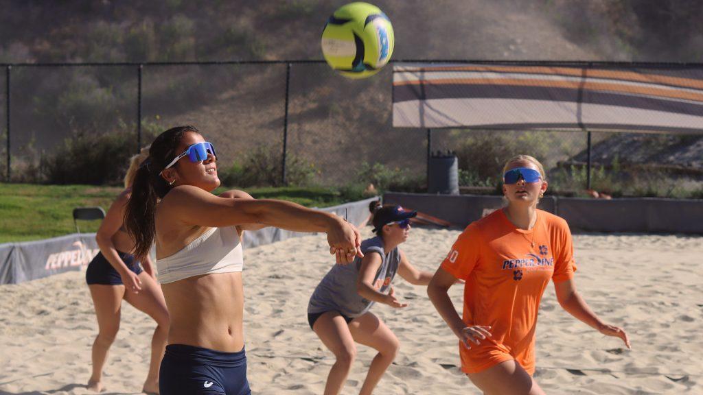 Junior Bella Avelar (left), senior Emi Erickson (middle) and redshirt junior Kenzi Mcspadden (right) run through drills at the Marie Canyon Courts during offseason practice on Oct. 3. Their hard work and preparation set the tone for the Fall 2025 Tournament season, sophomore Emma Eden said. Photos by Katherine Lytle