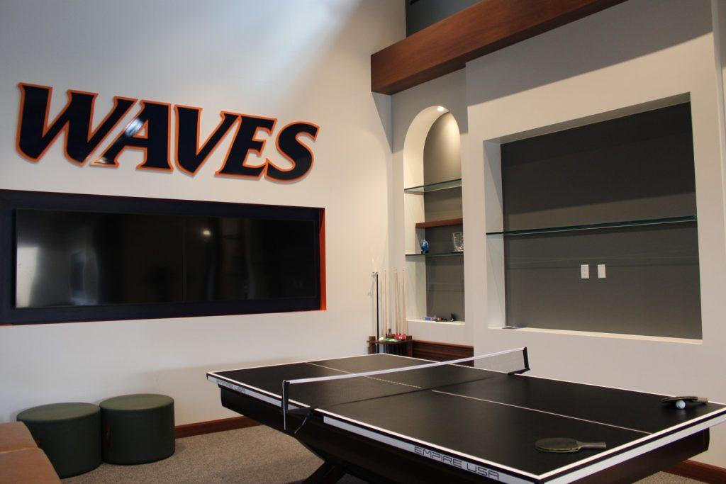 The Golf Clubhouse provides Pepperdine's men's and women's golf teams with space for training studying and spending time together.
