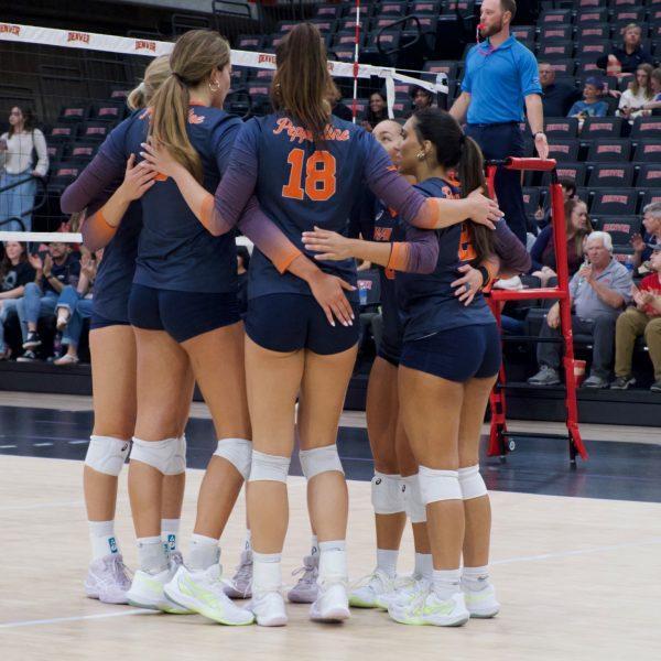 Women’s Indoor Volleyball Crushes Denver with a 3-0 Victory