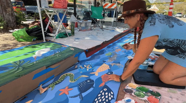 Local Artist Paints Messages of Ocean Pollution Through Murals